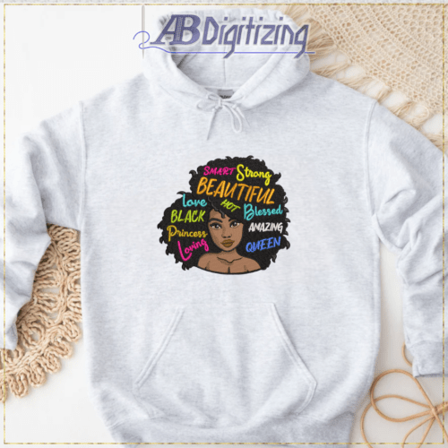 Strong Beautiful Afro Women mockup on shirt