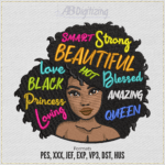 Strong Beautiful Afro Women Embroidery Design