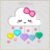 Diseño de bordado de nube con corazones