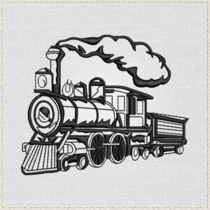 Old Locomotive Embroidery Design