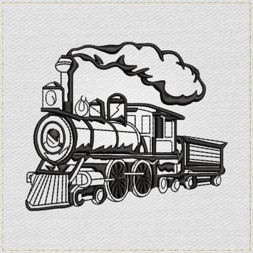 Old Locomotive embroidery design
