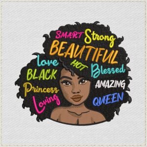 Diseño de bordado de mujeres afro fuertes y hermosas