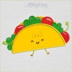 Happy Taco Applique Embroidery Design