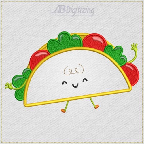 Happy Taco Applique embroidery design, photo 2