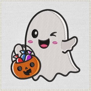 Trick or Treat Ghost Embroidery Design