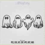 Spooky Ghosts Embroidery Design