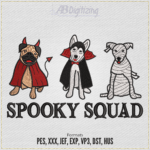 Spooky Squad Dogs Embroidery Design