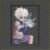 Diseño de bordado de anime de Killua Zoldyck sobre tela oscura
