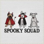 Diseño de bordado de perritos Spooky Squad