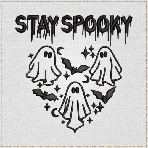 Stay Spooky Ghosts embroidery design