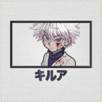 Diseño de bordado de anime del personaje Killua de Hunter X