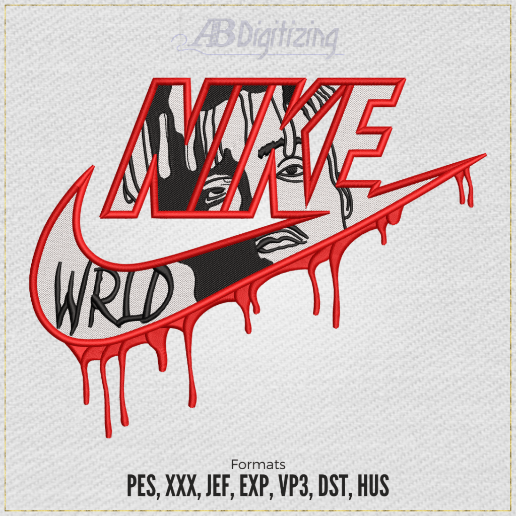 Wrld Pattern Designs Juice Wrld Swoosh Embroidery Design | ABDigitizing