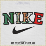 Mexican Flag Swoosh Embroidery Design