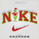 Grinch Swoosh Embroidery Design