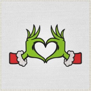 Lovely Grinch Heart Embroidery Design