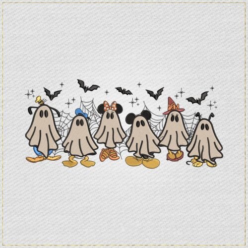 Spooky Ghosts TV Characters Embroidery Designs