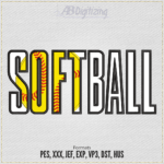 Softball Word Embroidery Design