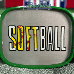 Softball Word Applique Embroidery Design sample stitch