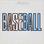 Diseño de bordado de la palabra BASEBALL