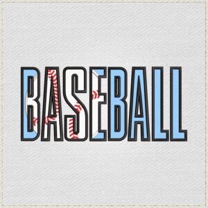 Diseño de bordado de la palabra BASEBALL