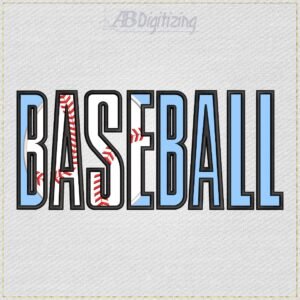Diseño de bordado de la palabra BASEBALL