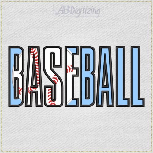 Diseño de bordado de la palabra BASEBALL