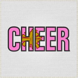 Diseño de bordado de la palabra CHEER