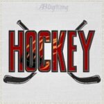 Diseño de bordado de la palabra HOCKEY