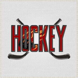 Diseño de bordado de la palabra HOCKEY