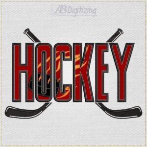 Hockey Word Embroidery Design