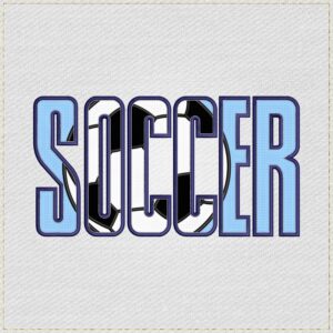 Diseño de bordado de la palabra SOCCER