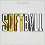 Softball Word Embroidery Design