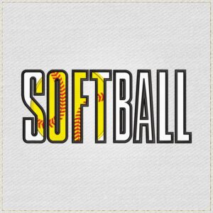 Diseño de bordado de la palabra SOFTBALL