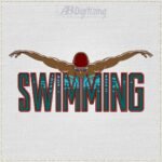 Diseño de bordado de la palabra SWIMMING – Masculino