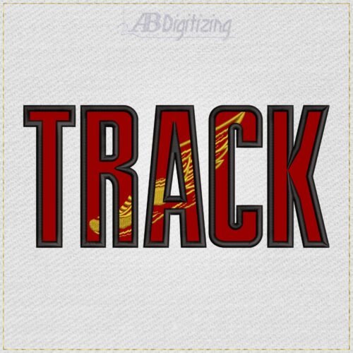 TRACK Word embroidery design