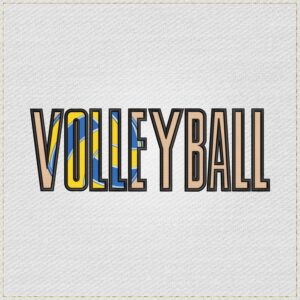 Diseño de bordado de la palabra VOLLEYBALL