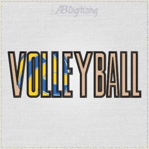 Volleyball Word Embroidery Design