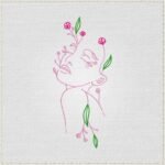Women Floral Drawing Art Embroidery Design