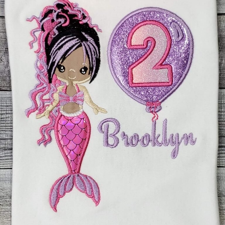 Mermaid Applique Embroidery Design