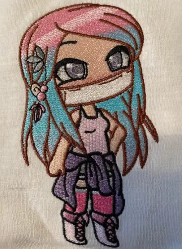 Digitized logo of a girl