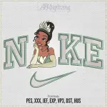 Princess Tiana Swoosh Embroidery Design