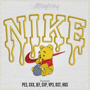 Winnie Eating Honey Embroidery Design