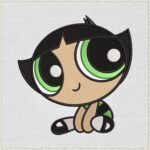 Diseño de bordado del personaje Buttercup
