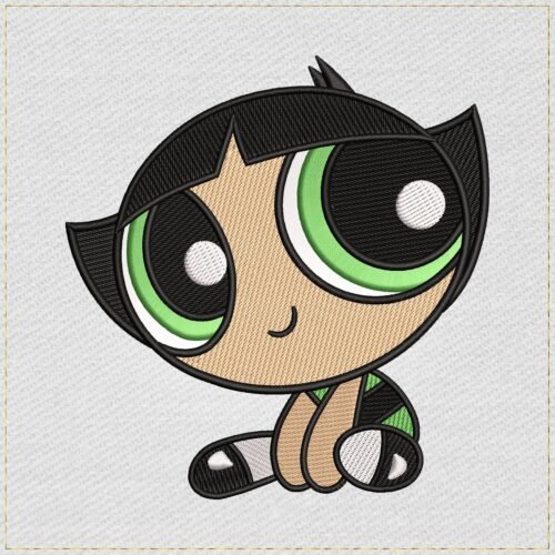 Diseño de bordado del personaje Buttercup