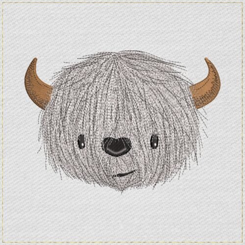 Diseño de bordado de un Yeti peludo