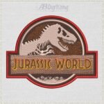 Diseño de bordado del logotipo de Jurassic World