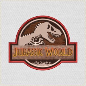 Diseño de bordado del logotipo de Jurassic World