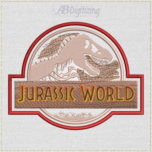 Diseño de bordado del logotipo de Jurassic World, foto 2