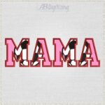 MAMA word Soccer theme Embroidery Design