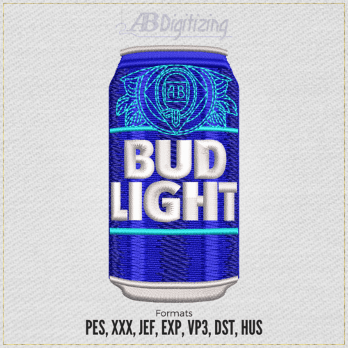 Bud Light Beer Embroidery Design